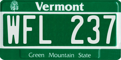 VT license plate WFL237