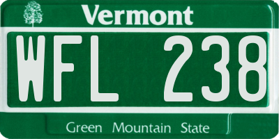 VT license plate WFL238