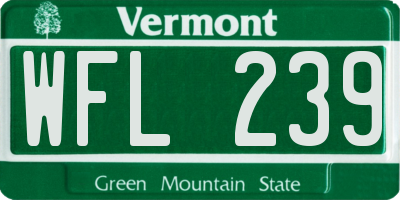 VT license plate WFL239