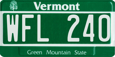 VT license plate WFL240