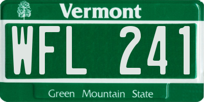 VT license plate WFL241