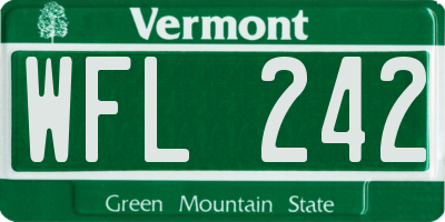 VT license plate WFL242