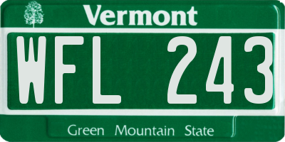 VT license plate WFL243