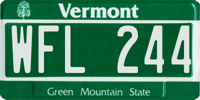 VT license plate WFL244