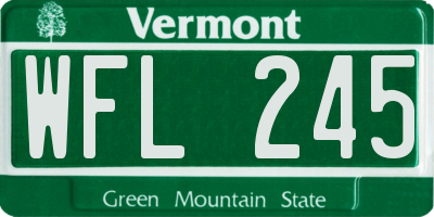 VT license plate WFL245