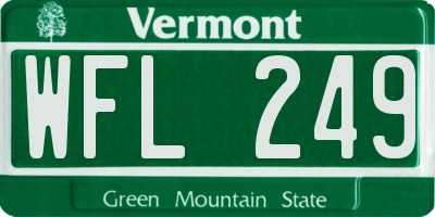 VT license plate WFL249