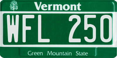 VT license plate WFL250