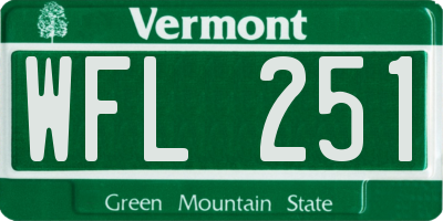 VT license plate WFL251