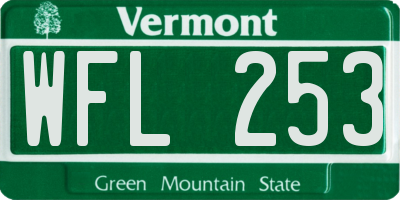 VT license plate WFL253