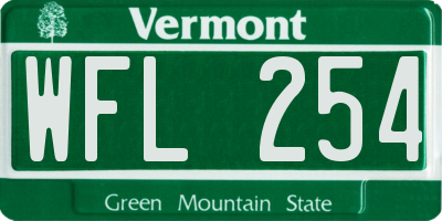 VT license plate WFL254