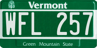 VT license plate WFL257