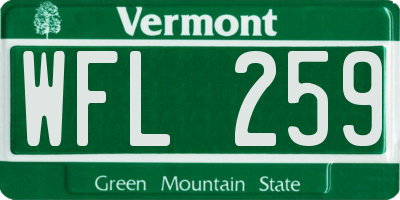 VT license plate WFL259