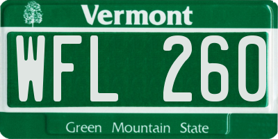 VT license plate WFL260