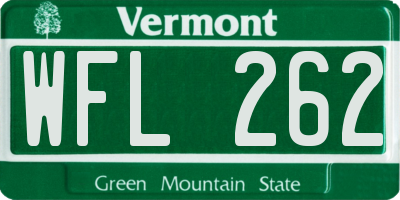 VT license plate WFL262