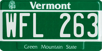 VT license plate WFL263