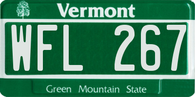 VT license plate WFL267