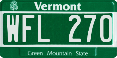 VT license plate WFL270