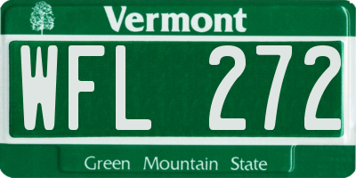 VT license plate WFL272