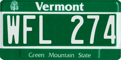 VT license plate WFL274