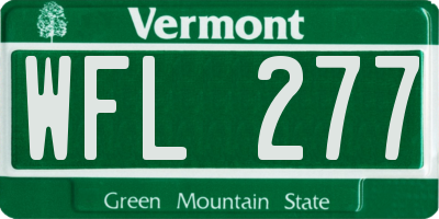 VT license plate WFL277