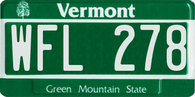 VT license plate WFL278