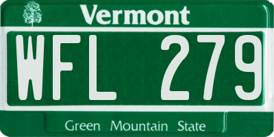 VT license plate WFL279