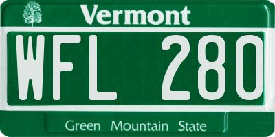 VT license plate WFL280