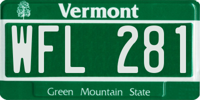 VT license plate WFL281