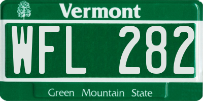 VT license plate WFL282