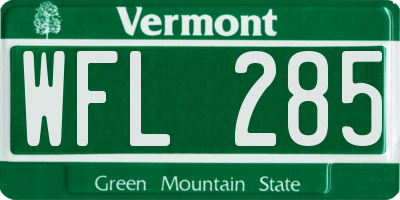 VT license plate WFL285