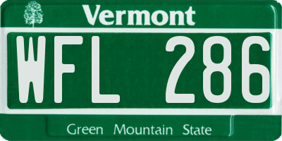 VT license plate WFL286