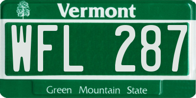 VT license plate WFL287