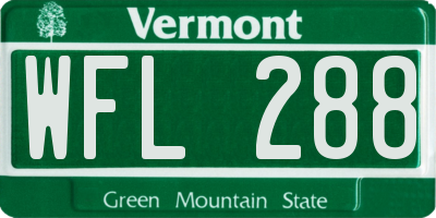 VT license plate WFL288