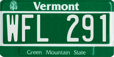 VT license plate WFL291