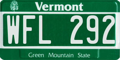VT license plate WFL292