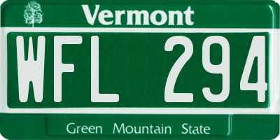 VT license plate WFL294