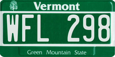 VT license plate WFL298