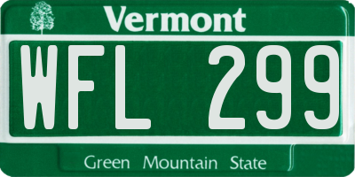 VT license plate WFL299