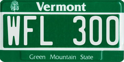 VT license plate WFL300