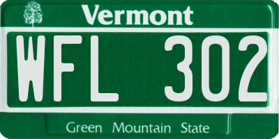 VT license plate WFL302