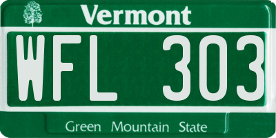 VT license plate WFL303