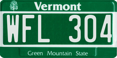 VT license plate WFL304