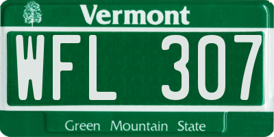 VT license plate WFL307