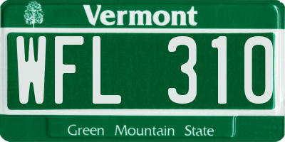 VT license plate WFL310