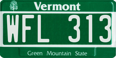 VT license plate WFL313