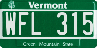 VT license plate WFL315