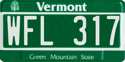 VT license plate WFL317