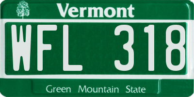 VT license plate WFL318