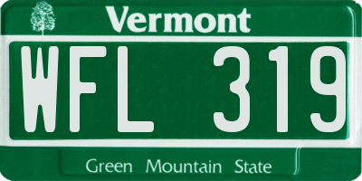 VT license plate WFL319