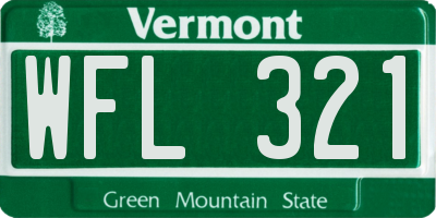 VT license plate WFL321